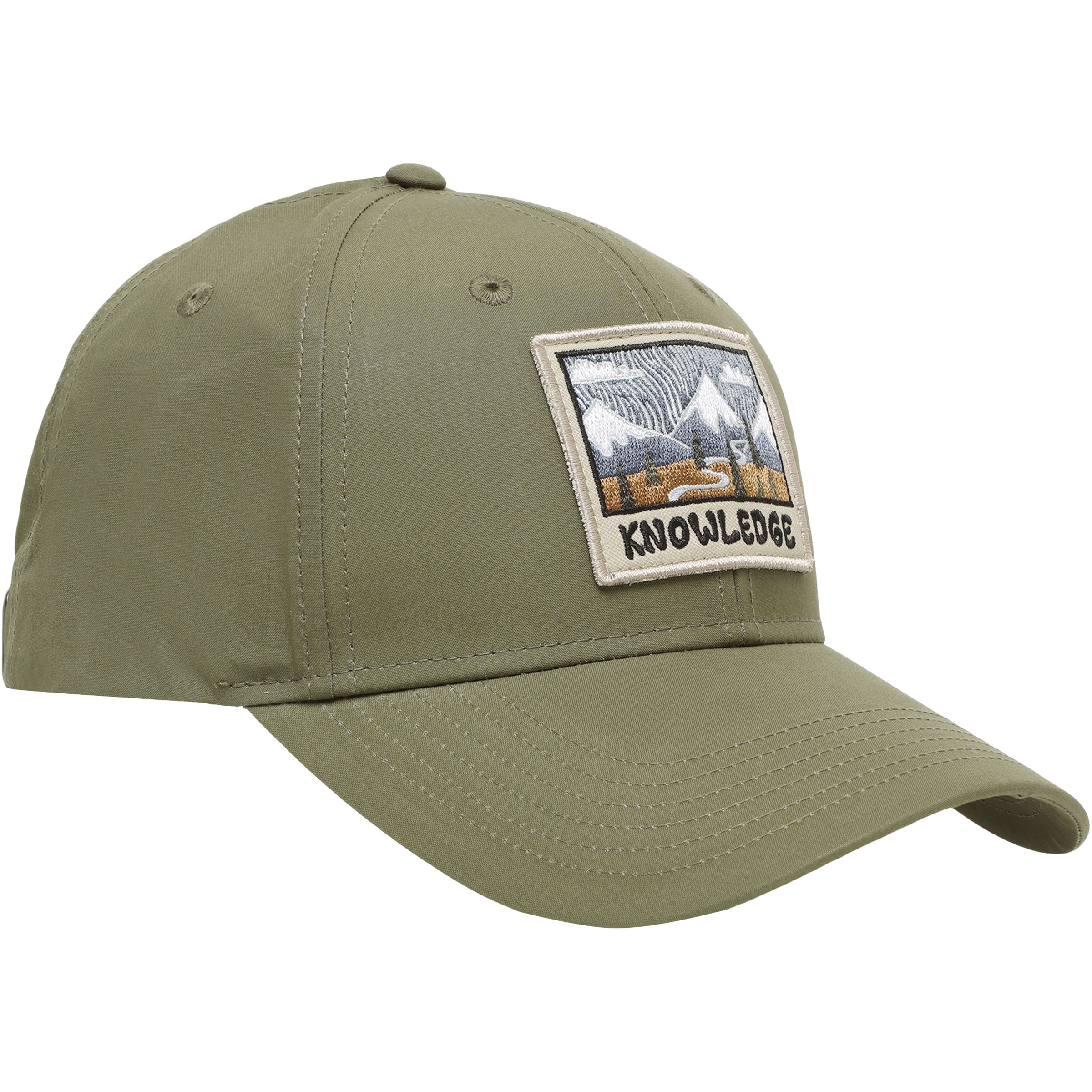 KnowledgeCotton Apparel Vent Canvas 200 Badge Cap Basecaps oliv Lifestyle Atmungsaktiv