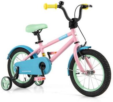 Costway Kids Bike with Adjustable Handlebar and Saddle Pink-14 Inches