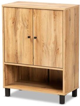 Baxton Studio Rossin Modern 2-Door Entryway Shoe Storage Cabinet with Bottom Shelf