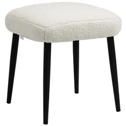 FUSSHOCKER Sitzhocker Quadratischer Schminkhocker mit Kaschmir-Optik, Stahlbeine
