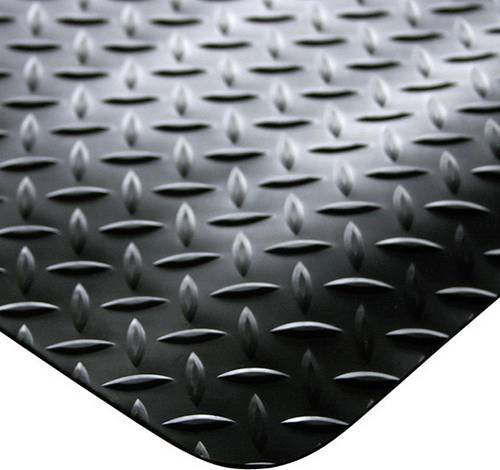 Bodenbelag Deckplate, schwarz, geschäumtes Trägermaterial, PVC, 900mm, lfm.