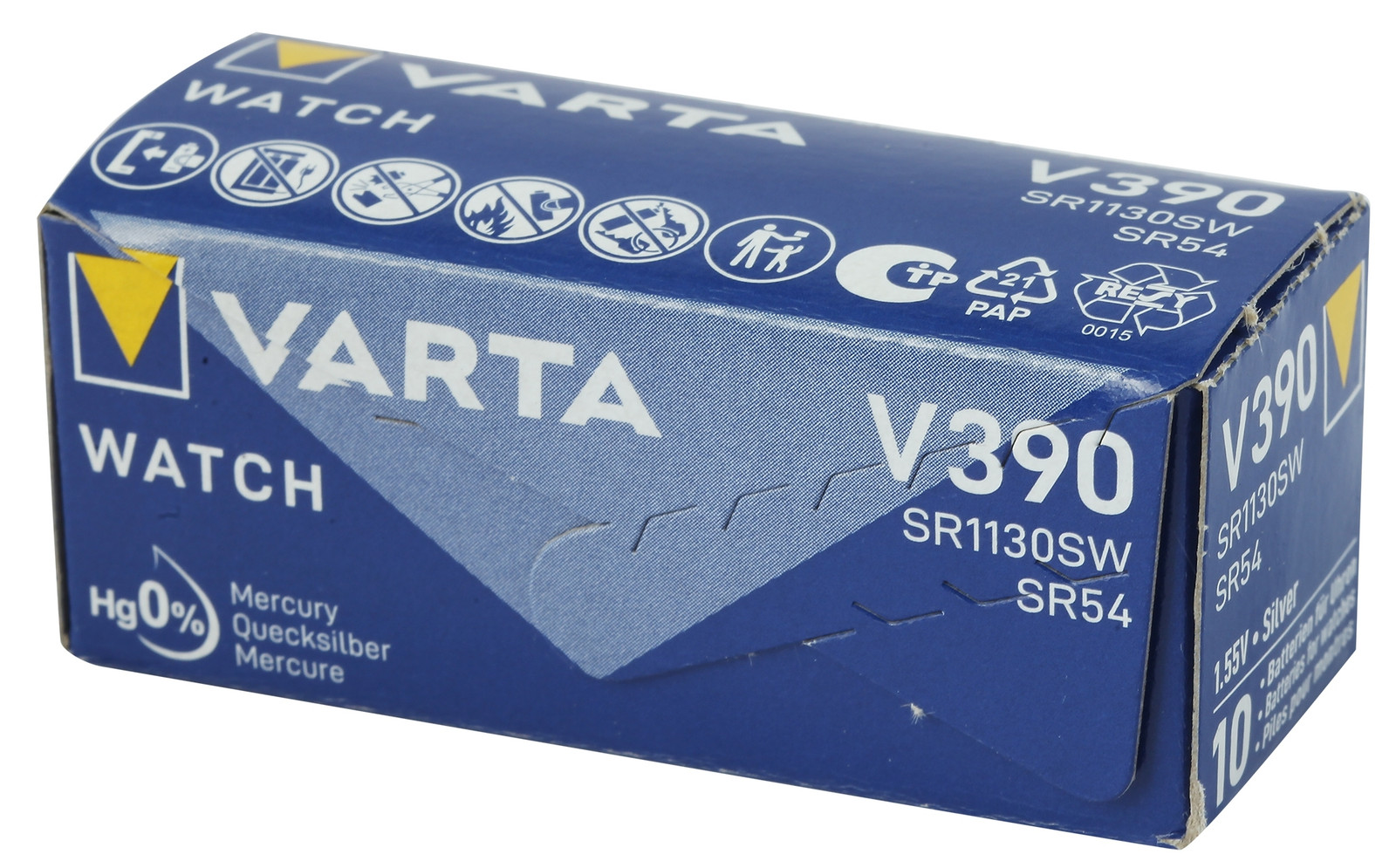Varta V390 SR54 zilveroxide knoopcel batterij, 80mAh