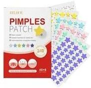 Uplifted Finds Acne Pimple Patch 240pcs Heart Star Flower Round Shape Moisturizing Blemish Covers 240 Pcs Star