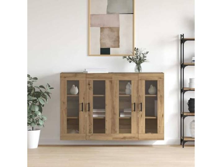 Wandmontage Schrank für Ordnung im Raum, Wandschränke aus Holzwerkstoff mit Glastüren, Dekorative Wandschränke mit eleganter Optik als Praktische Aufbewahrungslösung