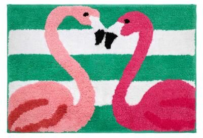 Novelty Bath Rugs by BrylaneHome in Flamingo Paradise