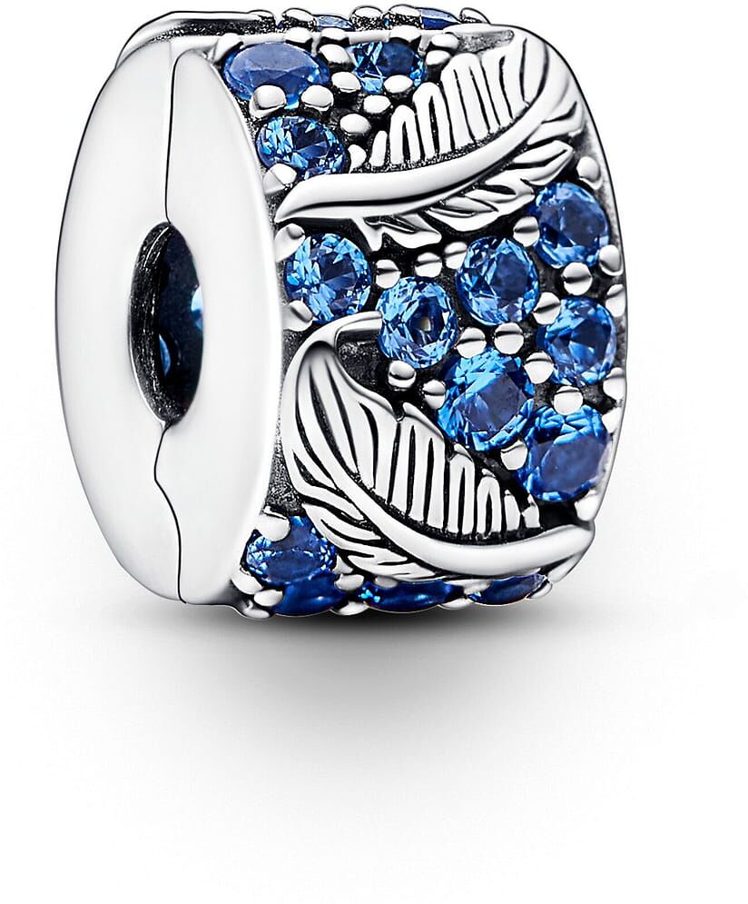 Charm Pandora Clip Plume Courbe Et Pavé Femme