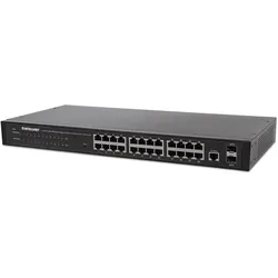 Intellinet 24-Port Web-Managed Gigabit Ethernet Switch mit 2 SFP Ports 24 x 10/100/1000 Mbit/s RJ45 Ports +... (24 Ports), Netzwerk Switch, Schwarz