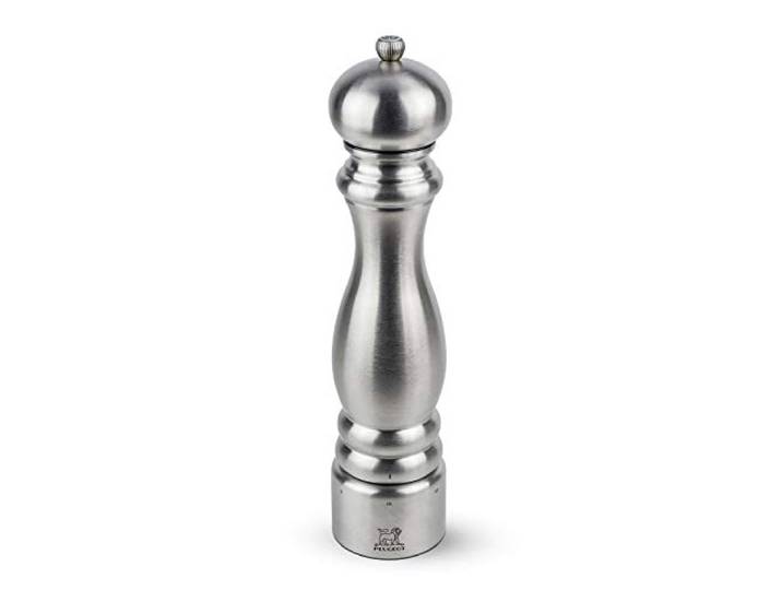 PEUGEOT - Salzmühle Paris Chef u‘Select 30 cm + Steinsalz - Aus Edelstahl - 6 voreingestellte Mahlgrade - Französisches Konw-How - Gebürsteter Edelstahl