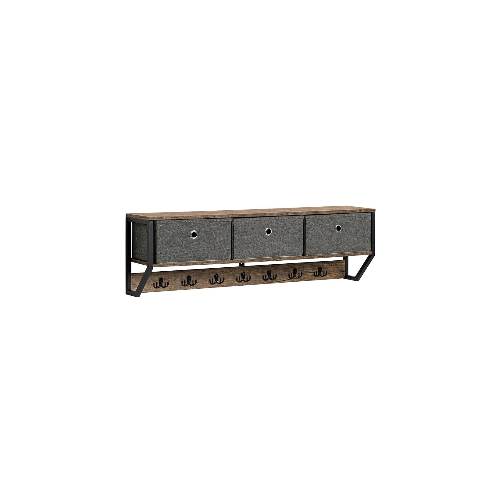 SoBuy Wandgarderobe mit 1 Ablage Holzfarbe 100x30x20cm Industriell