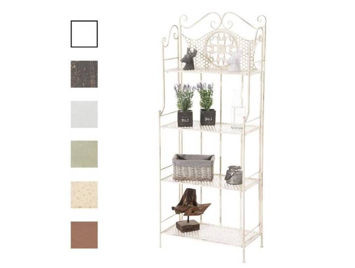 Etagère pliable - CLP - Anika - Fer forgé - 4 espaces de rangement - Style antique