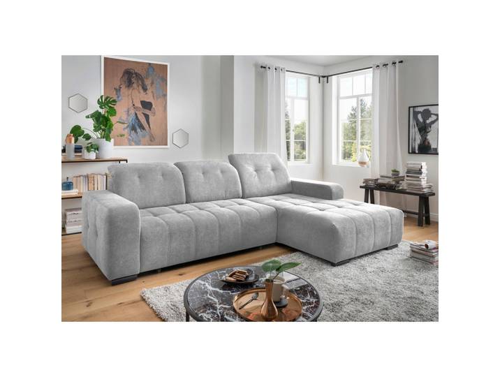 Livetastic Ecksofa Vicari, Grau, Metall, Uni, Ottomane rechts, L-Form, 292x185 cm, Made in EU, USB-Anschluss, elektrischer Sitzvorzug, USB-C-Anschluss, Wohnzimmer, Sofas & Couches, Wohnlandschaften, Ecksofas