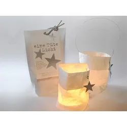 Eine Tüte Licht 4er-Set weiß 12x25x5 cm