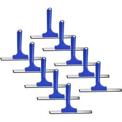 Novaliv 10x Fensterabzieher 35 cm Aluleiste mit Gummilippe für streifenfreies Abziehen Blau Fensterreiniger Fensterlippe Fensterreinigung Abzieher Fenster Fensterputzer Fensterwischer Duschabzieher