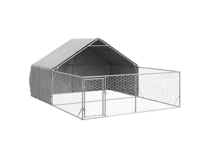 Laufstall für Hunde, verzinkter Stahl, 5 x 3 x 1,9 m Wasserdichte PE-Abdeckung, Verriegelungstür, Aktivitätsbereich, Zwinger, Zwinger aus massivem Stahl