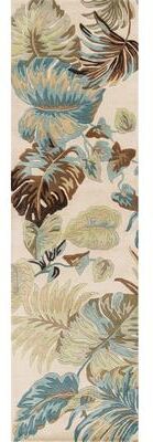 Domani Ivory/Blue Botanical Tropics Hand-Tufted Wool Area Rug