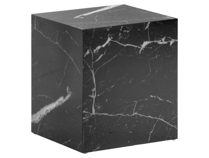 Livetastic Couchtisch, Schwarz Hochglanz, Marmoroptik, quadratisch, 40x45x40 cm, Wohnzimmer, Wohnzimmertische, Couchtische, Couchtische Marmoroptik