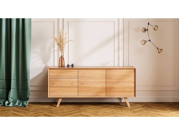 Quatro-Kommode aus Massivholz 140 cm - Outlet, Ausstellungsstück 140 cm Mattlack Danzz