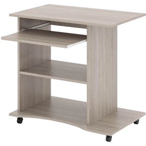 Vicco Computertisch Harm, mit Rollen, sonoma eiche, (B/H/T) 80 x 75 x 50 cm