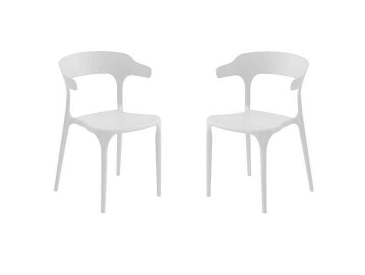 Chaise empilable en polypropylène blanc Iderio - Confortable et résistante