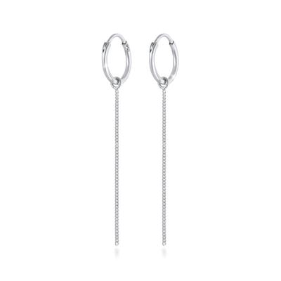 Paar Creolen ELLI "Ohrringe Creolen Ohrhänger Einhänger Kettchen 925 Silber" Gr. 54, silber, Ohrringe, Damen, 54, ohne Stein, Silber 925 (Sterlingsilber)