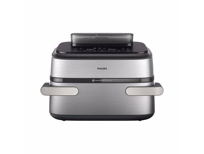 Philips NA565/92 Steam Airfryer Megabasket 9.5L Fritteuse – Airfryer - Friteuse – schwarz / silber