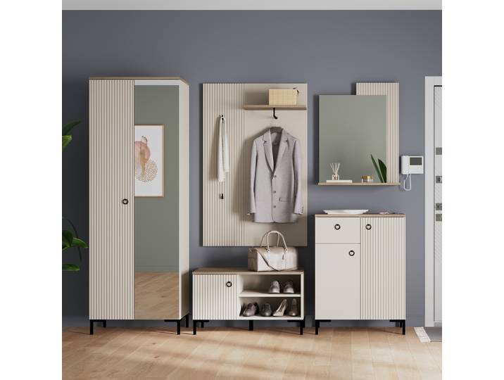 Ensemble de rangement Lucrezia 5 pièces 245 x 199 x 41cm Beige