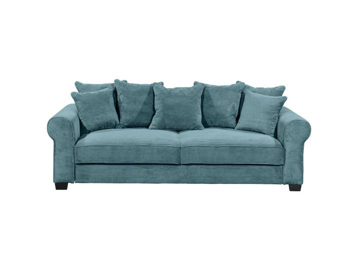 Hom`in Schlafsofa, Azurblau, Kunststoff, 2-Sitzer, Füllung: Polyester, 247x95x125 cm, Stoffauswahl, Liegefunktion, Rücken echt, Wohnzimmer, Sofas & Couches, Schlafsofas, Schlafsofas mit Bettkasten