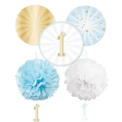 Deko Set 1. Geburtstag Junge hellblau ombre