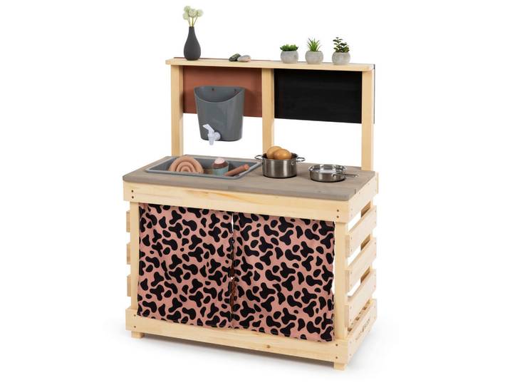 Muddy Buddy Kinderküche, Grau, Rosa, Birke, Holz, Zypresse, 40x90x80 cm, EN 71, FSC 100%, Spielzeug, Kinderspielzeug, Kinderküchen