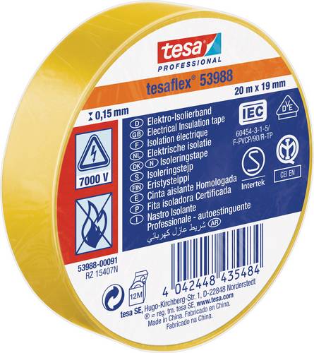 Tesa 53988-00091-00 Isolierband tesa Professional Gelb (L x B) 20m x 19mm