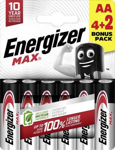 Energizer Max Mignon (AA)-Batterie Alkali-Mangan 1.5V 6St.