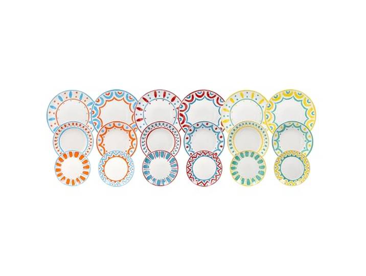 Tognana Vietri, 18-teiliges Geschirrset für 6 Personen, Porzellan, Multicolor