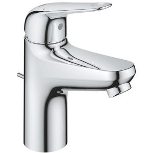 GROHE Waschtischarmatur Swift S-Size, 24316001, verchromt, 16,2 cm hoch, aus Messing, mit Ablaufgarnitur & Zugstange