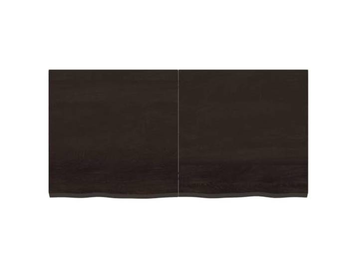 KTHLBRH Tischplatte Eiche massiv 120 x 60 x (2-4) cm Dunkelbraun Seitenrand, Oberfläche lackiert, gebrauchsfertig, klappbares Design, für den Innenbereich
