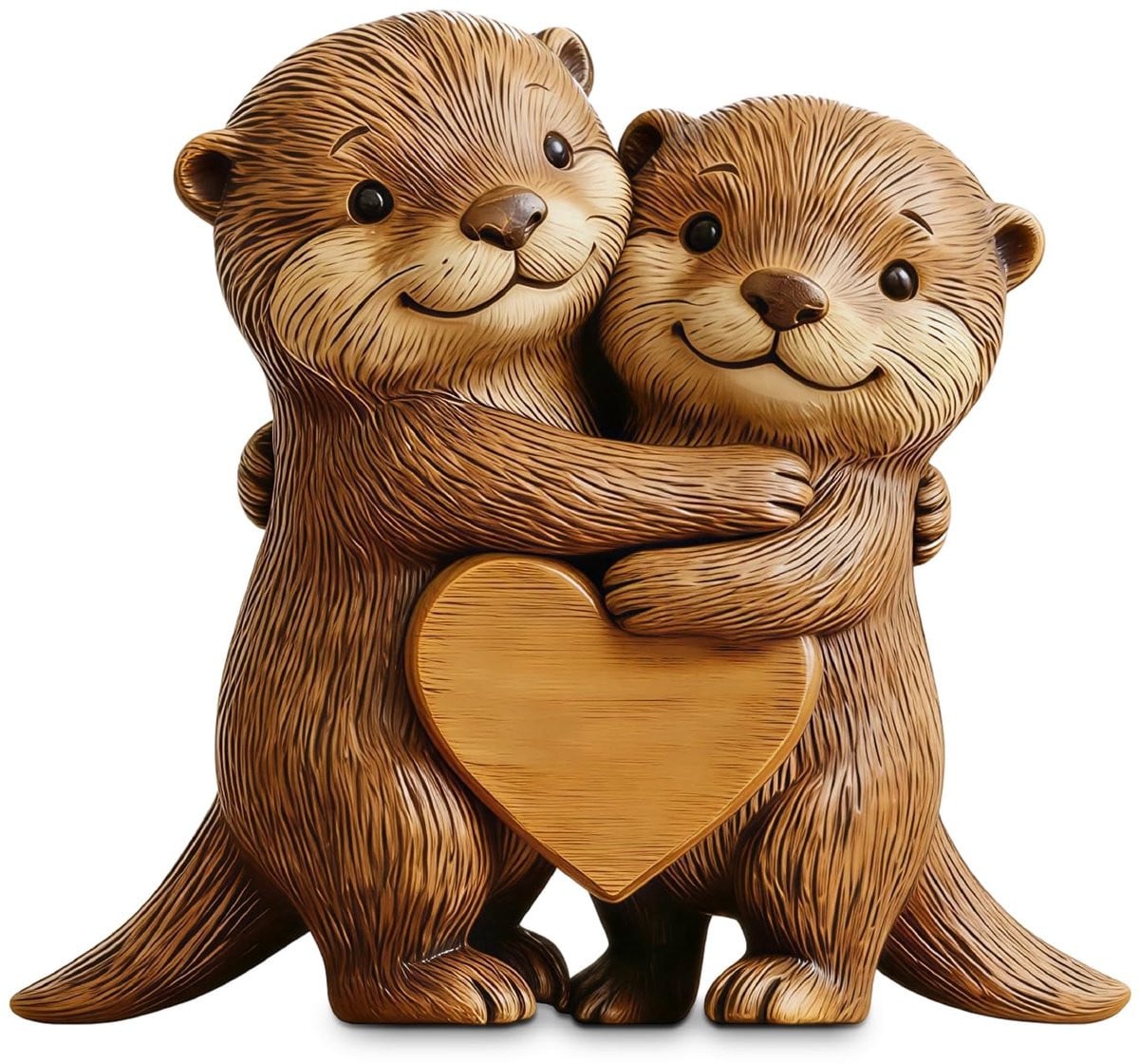 2D Otterfiguur van Hout, Decoratief Object voor op de Tafel