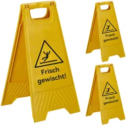 Relaxdays, Sicherheitskennzeichnung, Frisch Gewischt Aufsteller 3er Set
