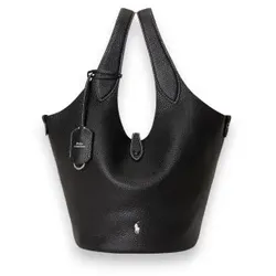 Polo Ralph Lauren für Damen. 428P21989008 Schwarze Leder-Tragetasche Polo Play (OSFA), Lässig