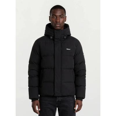 Winterjacke TRUEPRODIGY "Edris dicke Winterjacke mit Eingrifftasche und Applikation", Herren, Gr. XL, schwarz, Obermaterial: 100% Polyester PES., Jacken Winterjacke