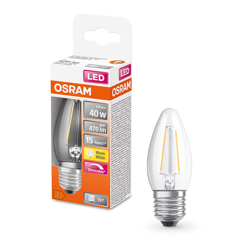 Osram SST CLAS B 40 LED-kaars E27 5W 2700K Warmwit Dimbaar