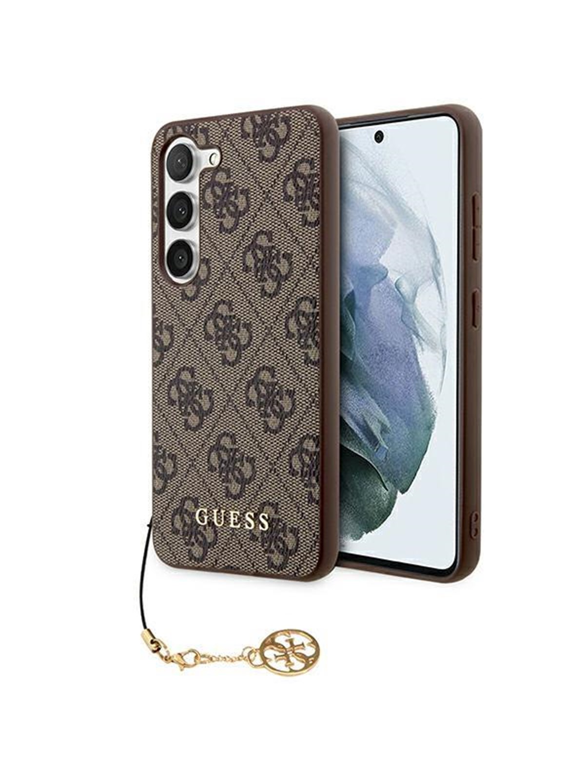 GUESS 4G Charms Collection case for Samsung Galaxy A35 - brown