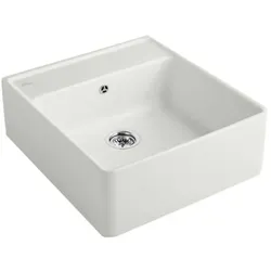 Villeroy und Boch Spülstein Einzelbecken 632062SM Ablaufgarnitur, Exzenterbetätigung, Befestigungssatz, Steam
