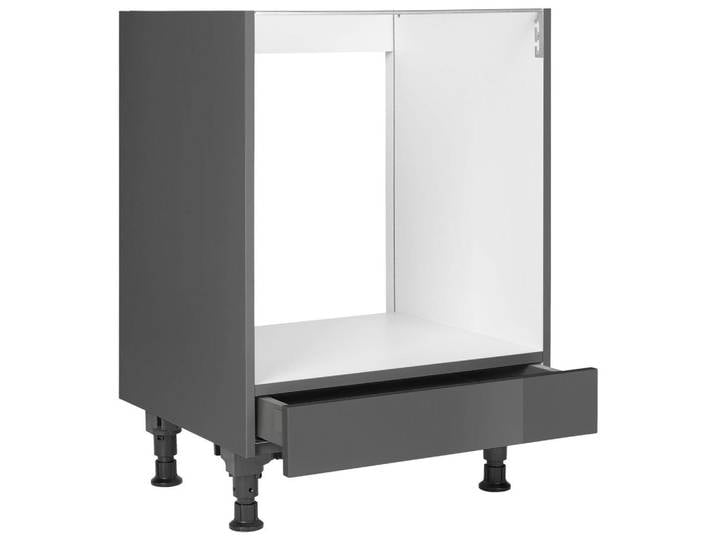 Herdumbauschrank, Grau, 60x87x56 cm, Holzwerkstoff, Einzeln Stellbar, Nobilia