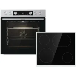 Gorenje Easy Einbauherdset, Heißluftofen mit Glaskeramik-Kochfeld, EEK A