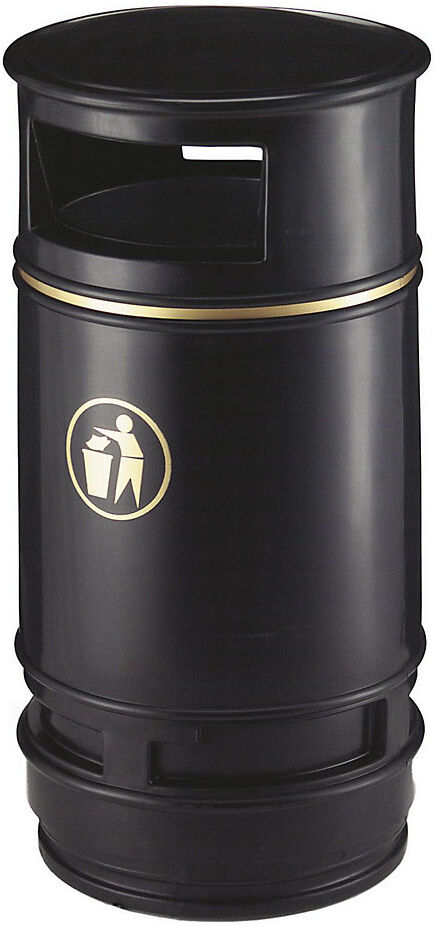 kaiserkraft Outdoor-Abfallsammler, Volumen 90 l, HxØ 990 x 485 mm, schwarz
