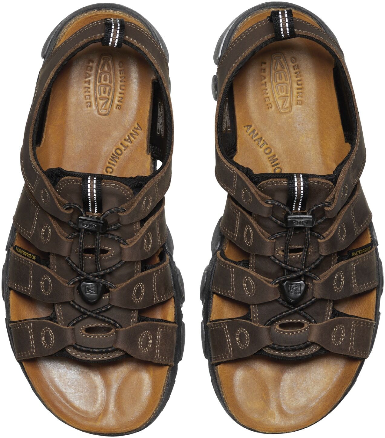Sandale KEEN "DAYTONA II SANDAL", Herren, Gr. 42, braun (bison, schwarz), Leder, Schuhe Sandale bison, schwarz 42