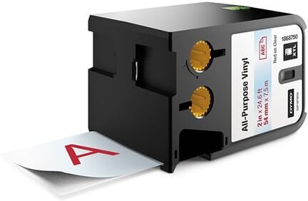 Dymo XTL 1868750 cinta vinilo rojo sobre transparente 54mm