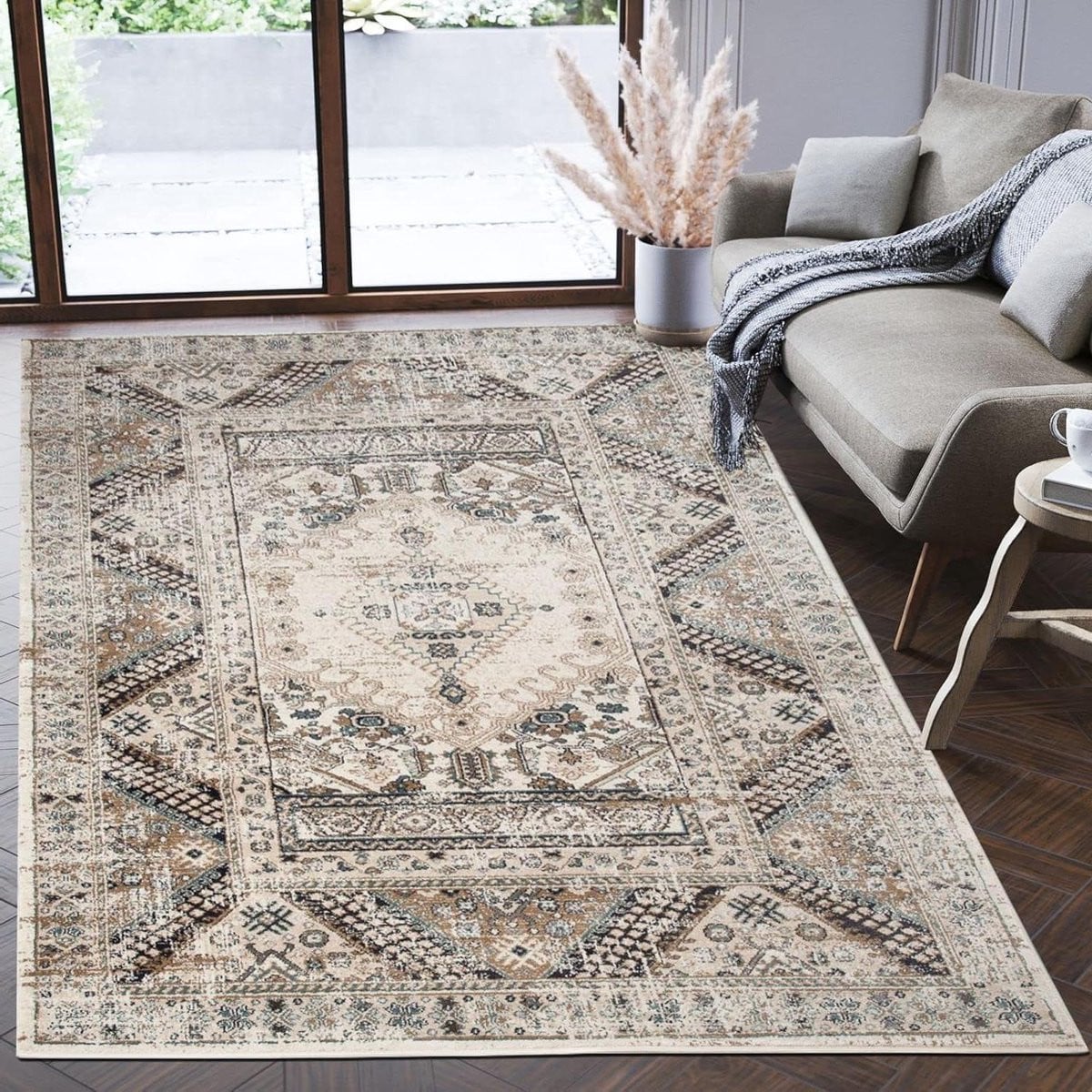 Oosters Vloerkleed Traditioneel - Rechthoekig - Polypropyleen - Beige