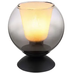 LED Tischleuchte Tischlampe Wohnzimmerlampe Rauchoptik Schwarz Glas H 19 cm