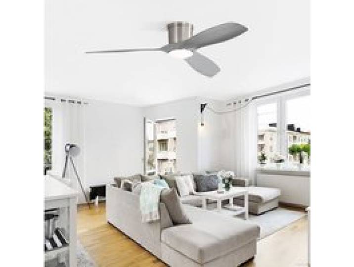 ULEVR ventilateur de plafond 132 cm avec LED moteur DC 18 W télécommande 6 vitesses nickel