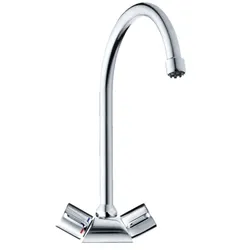 Stiebel Eltron Spültisch-Zweigriff-Armatur 232604 Ausladung 200mm, Flex-Schläuche, verchromt